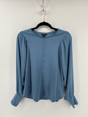 RW&CO. Dusty Blue Long-Sleeve Blouse